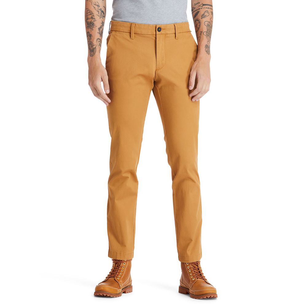 Pantalones Timberland Hombre Sargent Lake Slim Stretch Chino Marrones - Chile MAD-870195